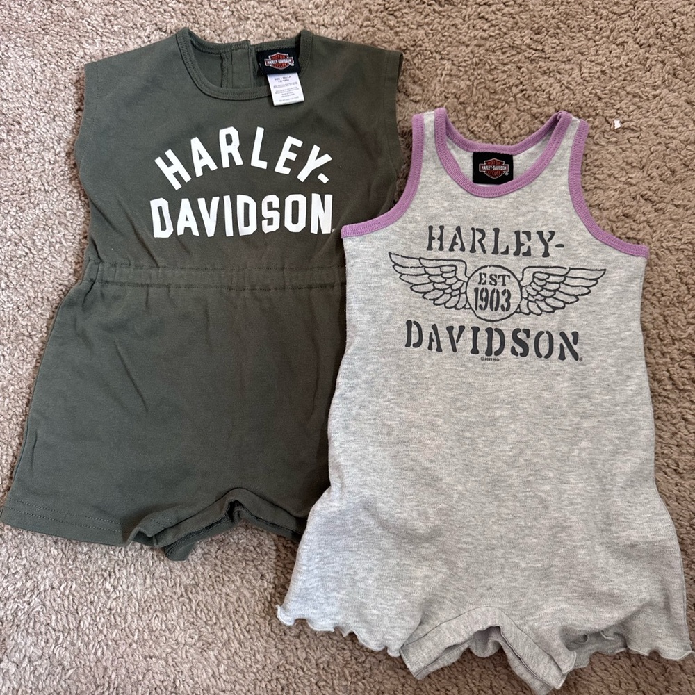 Harley-Davidson Olive Green Baby Romper